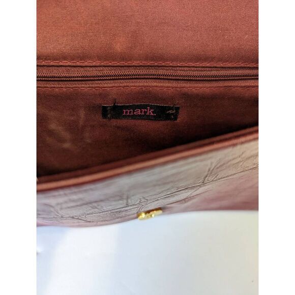 Mark Womens Clutch with Attachable Adjustable Strap Sling Bag Flap Closure Maroo - Picture 8 of 9